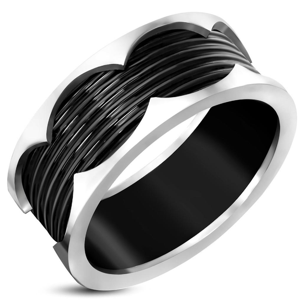 Bague pour hommes en acier inoxydable rainures couleur argen, Bijoux, Sacs & Beauté, Bagues, Neuf, Enlèvement ou Envoi, Fer ou Acier