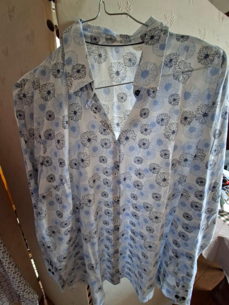 Chemisier Van Laack taille 42, Kleding | Dames, Ophalen, Autre, Blauw, Maat 42/44 (L)