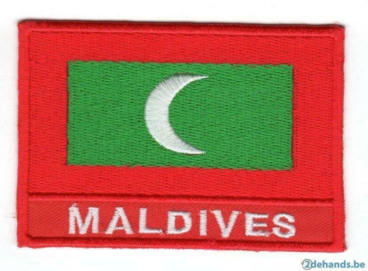 Patch vlag  Maldiven - 85 x 60 mm, Ophalen of Verzenden, Nieuw