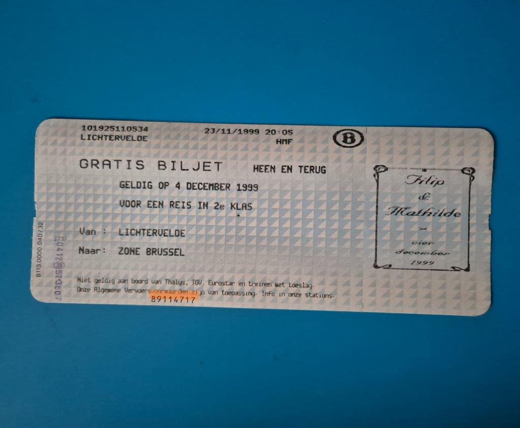 Uniek treinticket koningshuis, Verzamelen, Ophalen of Verzenden, Nieuw, Overige typen