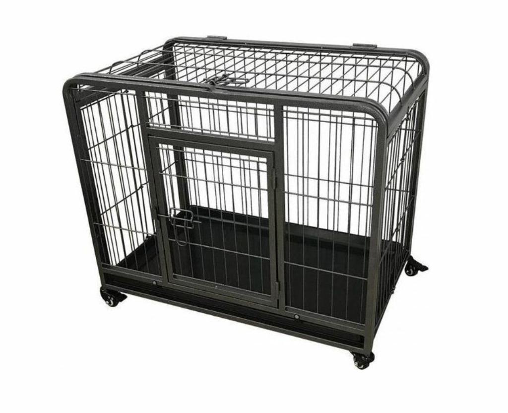 Cage robuste pour chien avec plaque de capture et roulettes, Enlèvement ou Envoi, Neuf