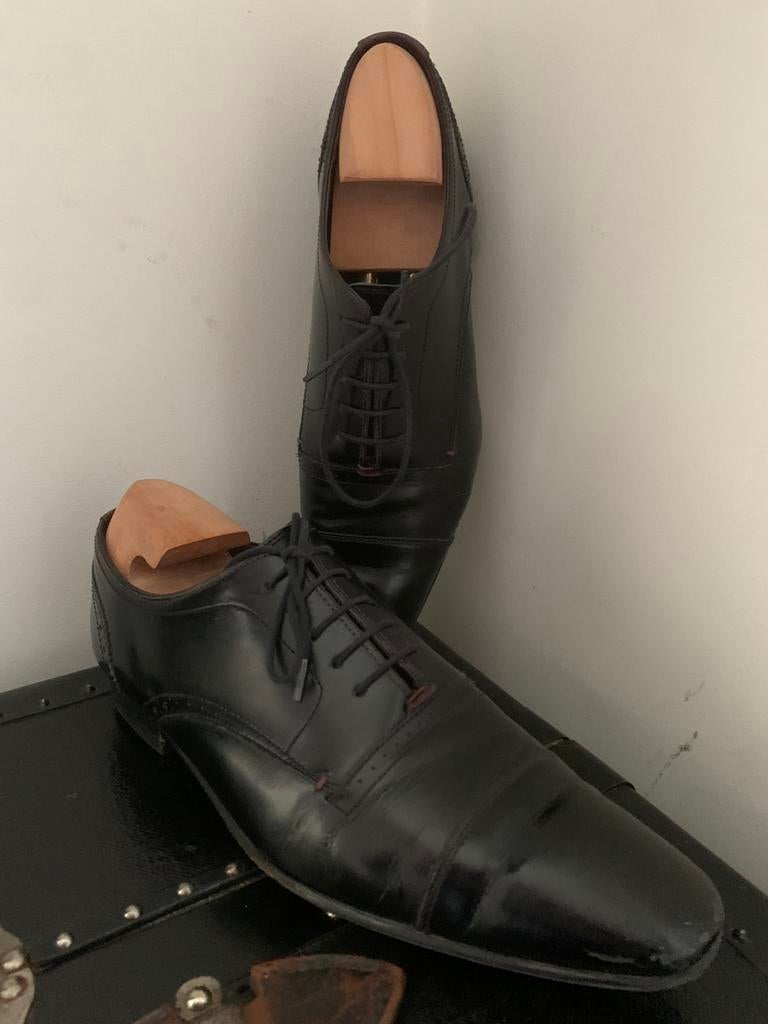 Chaussures souliers vernis Ted Baker Derby Noir Cuir 43, Enlèvement ou Envoi, Chaussures à lacets, Porté, Noir