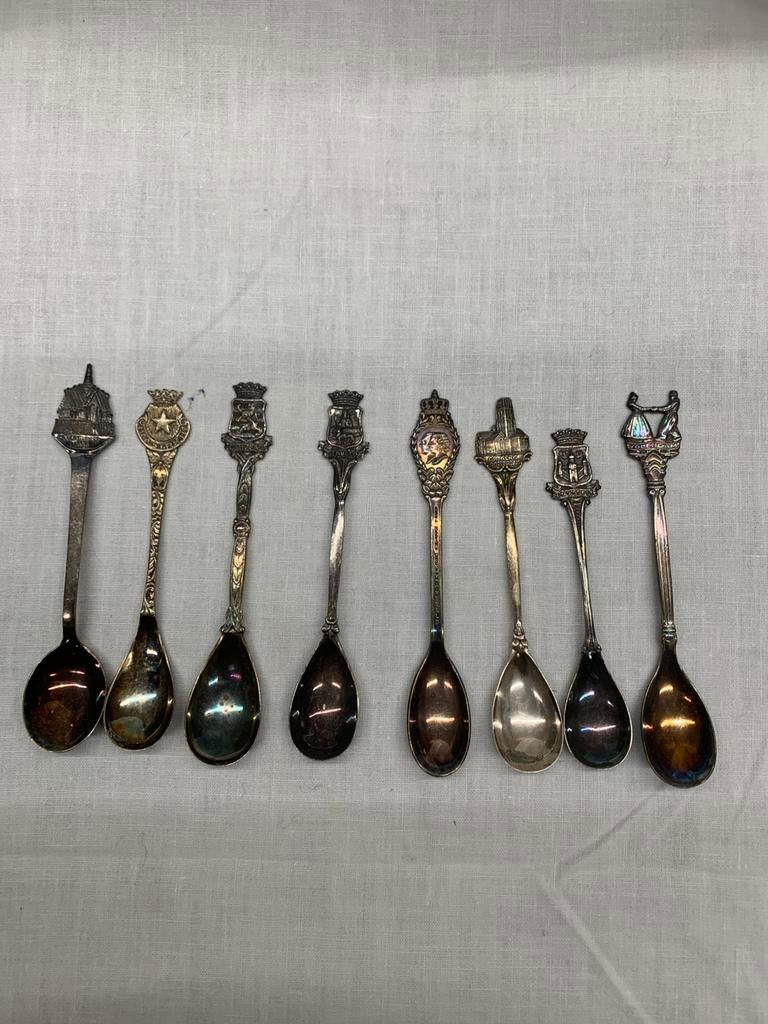 8 verzilverde theelepeltjes, Ophalen of Verzenden