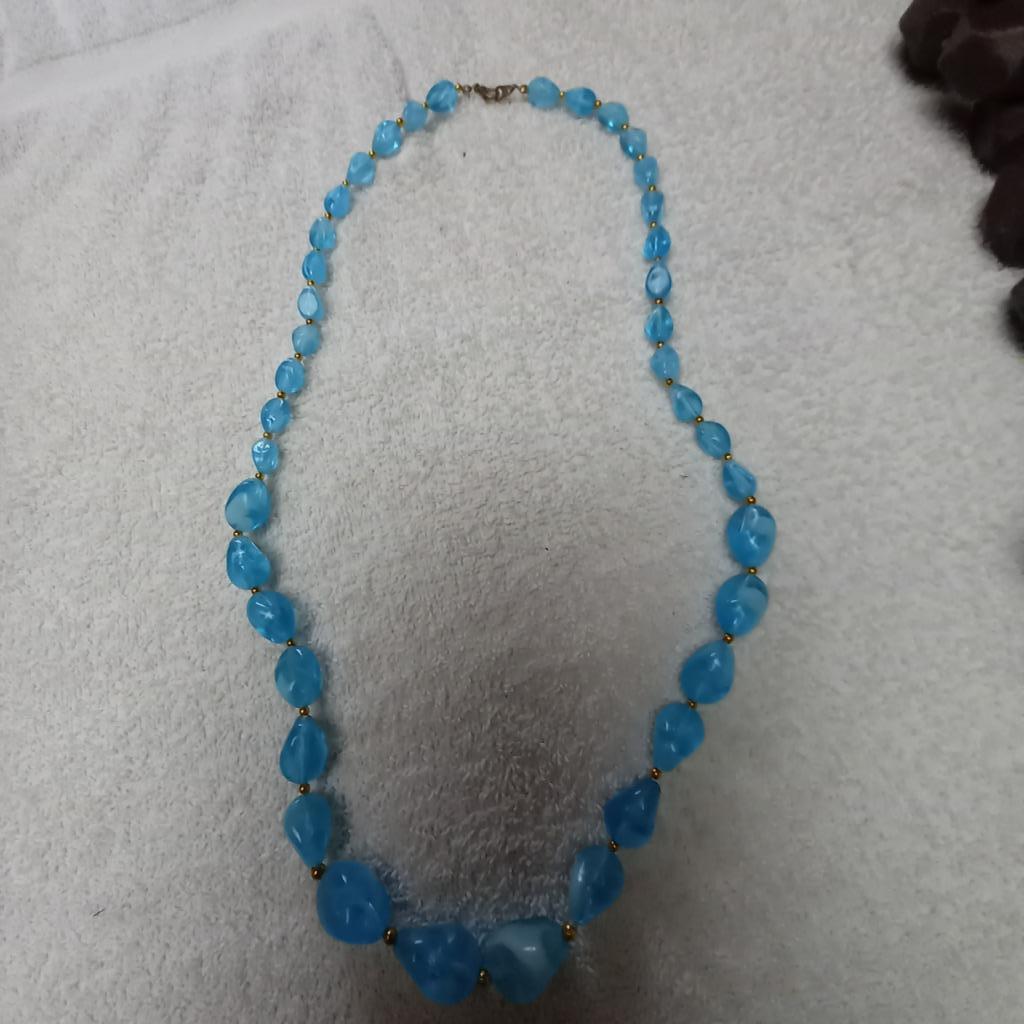 Ketting, Handtassen en Accessoires, Kettingen, Ophalen of Verzenden, Zo goed als nieuw, Blauw, Kunststof