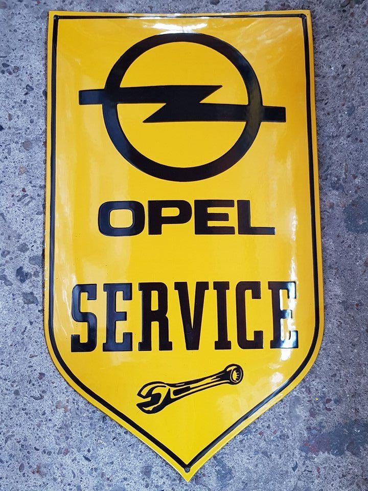 Opel service emaillen reclame decoratie bord showroom kado, Verzamelen, Merken en Reclamevoorwerpen, Zo goed als nieuw, Reclamebord