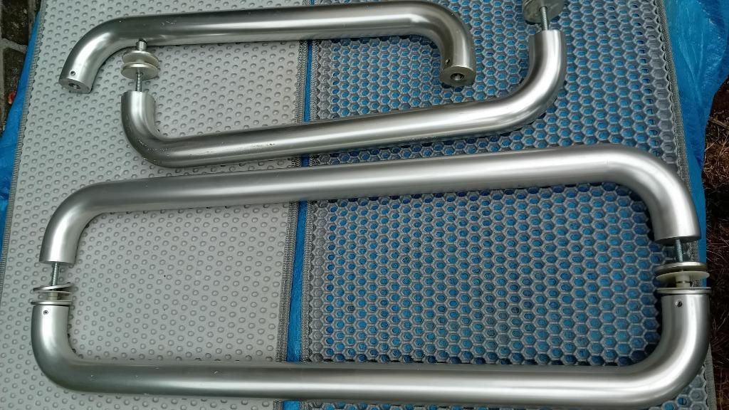 Deurgreep dubbel (2dehands) staal 700x40mm, Ophalen, Gebruikt, Binnendeur, Schuifdeur