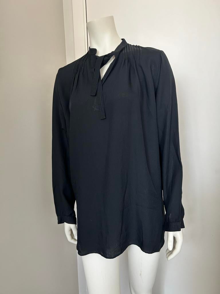 Cacharel zwarte blouse met mandarijnkraag FR42, Kleding | Dames