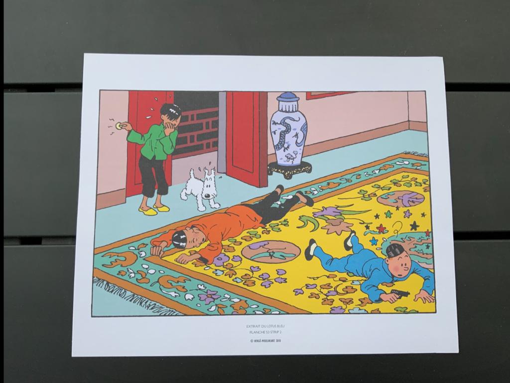 Planches Tintin Le Lotus bleu, Enlèvement ou Envoi, Tintin, Comme neuf, Image, Affiche ou Autocollant