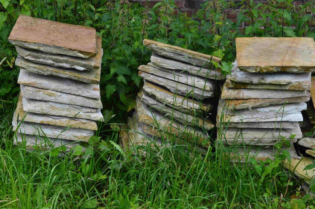 Pierre naturelle dalle pour terrasse 41 cm x 41 cm., Jardin & Terrasse, Terrasses, Enlèvement, Utilisé, Autres matériaux