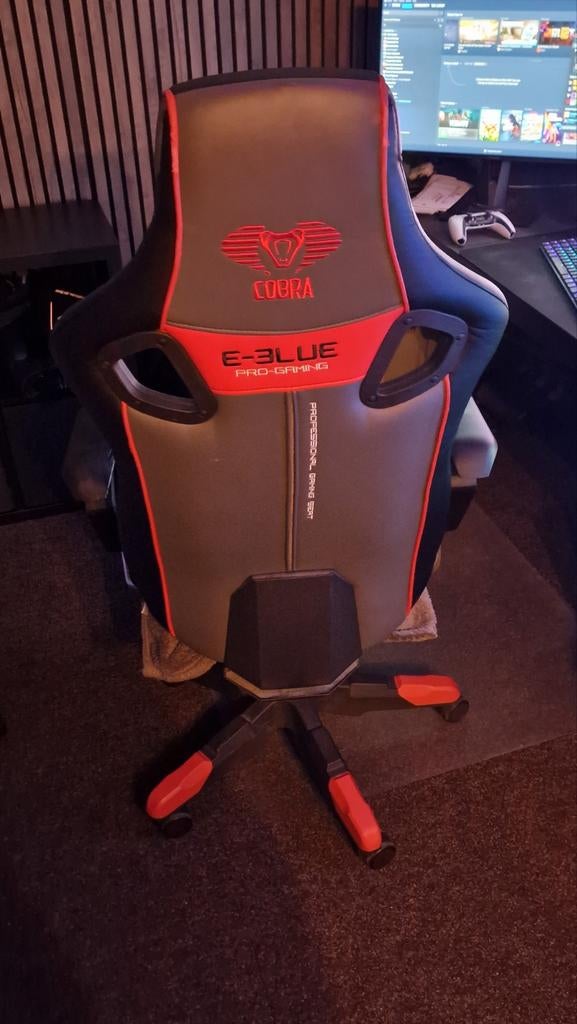 Gaming stoel Cobra E-Blue ESPORTS editie +- €400 nieuwprijs, Huis en Inrichting, Bureaustoelen, Gebruikt, Bureaustoel, Zwart, Ergonomisch