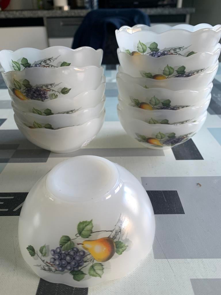 12 dessert kommetjes van arcopal, Ophalen of Verzenden