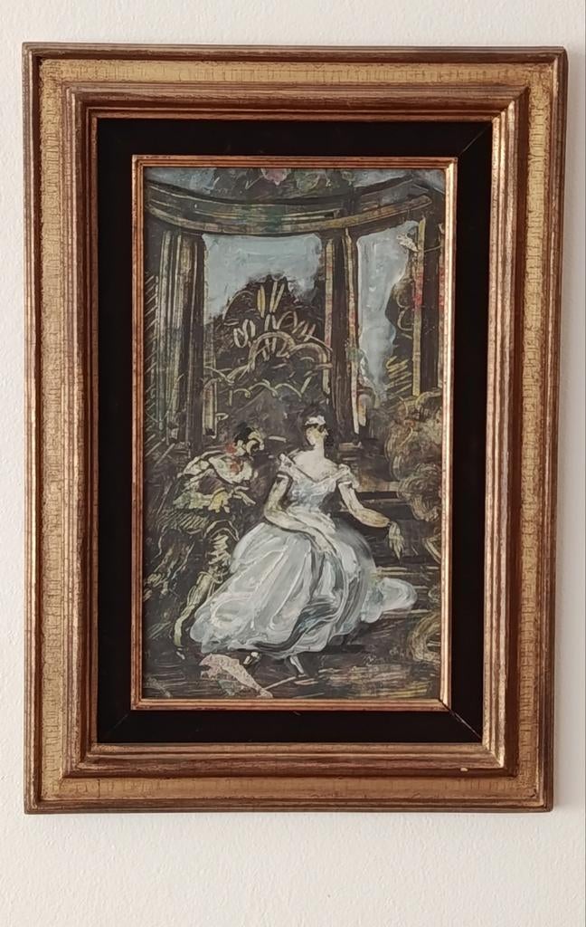 Huile sur panneau 33x19cm, Antiquités & Art, Art | Peinture | Classique, Enlèvement ou Envoi