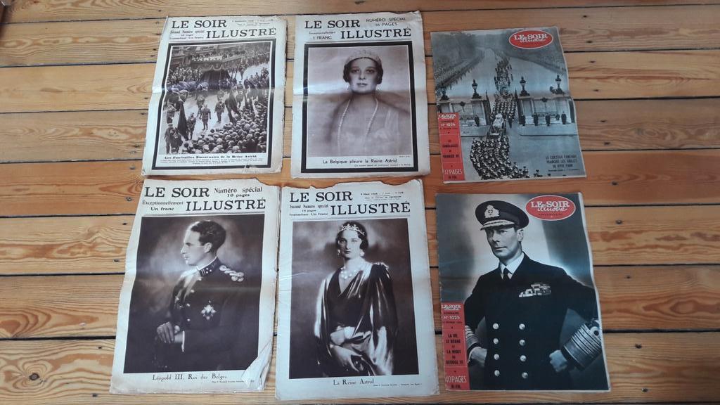 Le Soir illustré anciens numéros familles royales, Enlèvement ou Envoi, Utilisé, Magazine ou livre