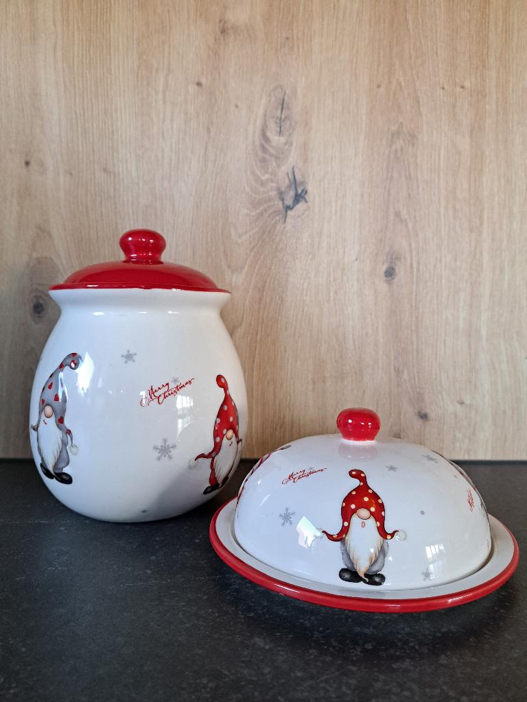 Noël - vaisselle - pot à biscuits - Gnome - Leprechaun, Enlèvement ou Envoi, Comme neuf, Céramique, Autres types