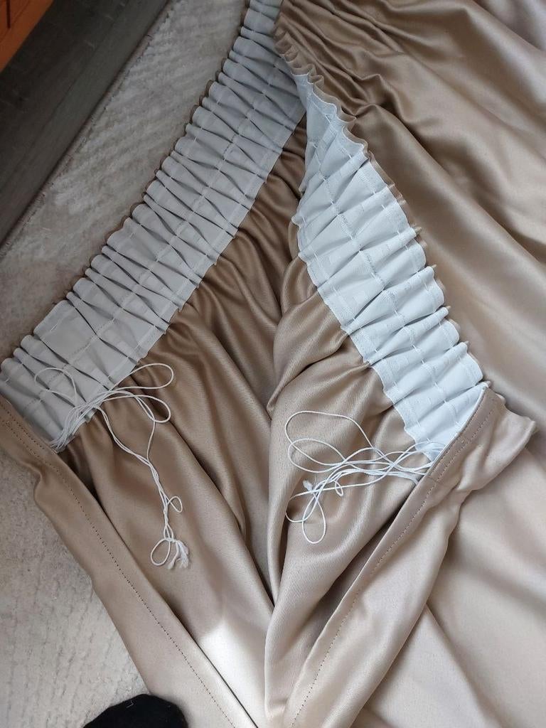 2 paires de rideaux neufs, Maison & Meubles, Enlèvement ou Envoi, Neuf, Beige