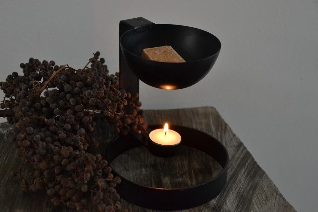 Geurbrander Wax/blokjes - metaal zwart - Landelijk, Huis en Inrichting, Woonaccessoires | Kandelaars en Kaarsen, Zwart, Nieuw