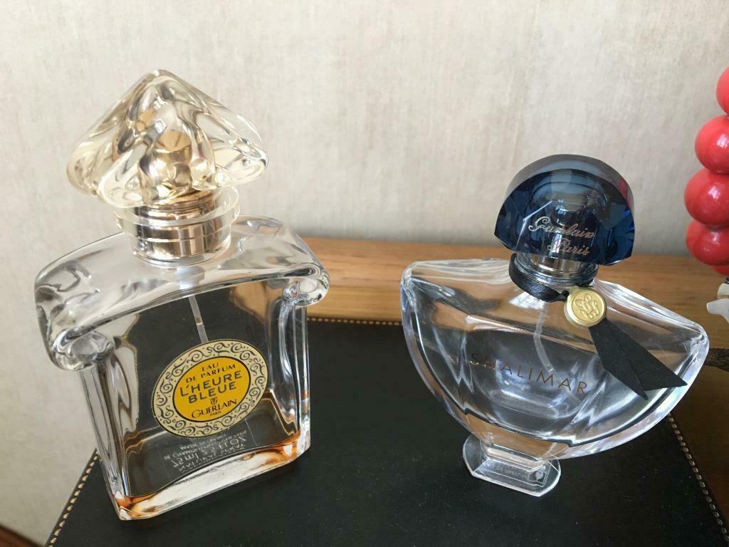 2 bouteilles vides parfum guerlain, Enlèvement, Utilisé, Bouteille de parfum