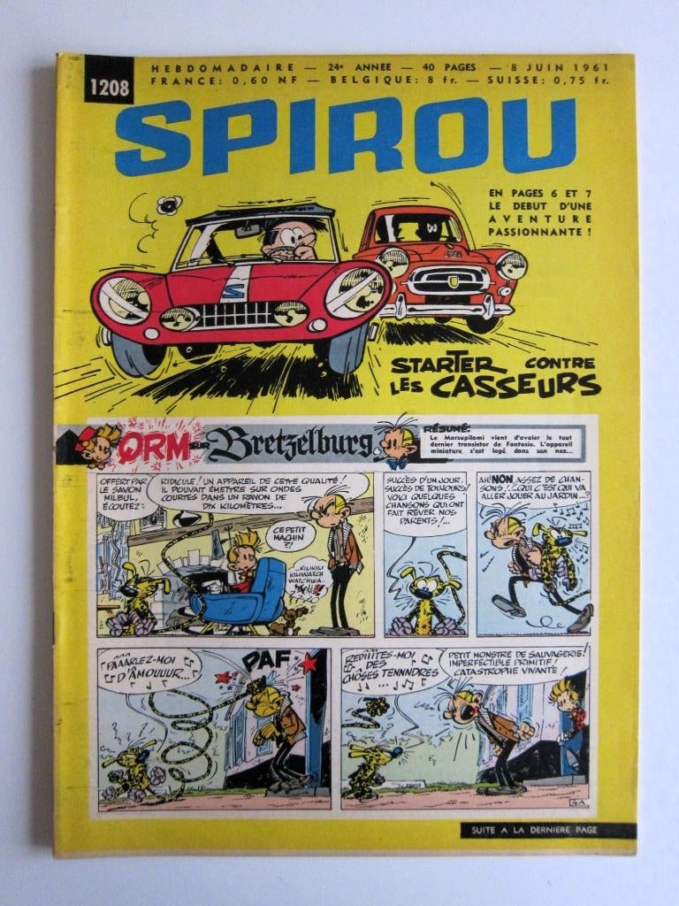 Hebdo Spirou 1208 + mini-récit n°65 (1961), Livres, Enlèvement ou Envoi, Une BD, Comme neuf, Collectif