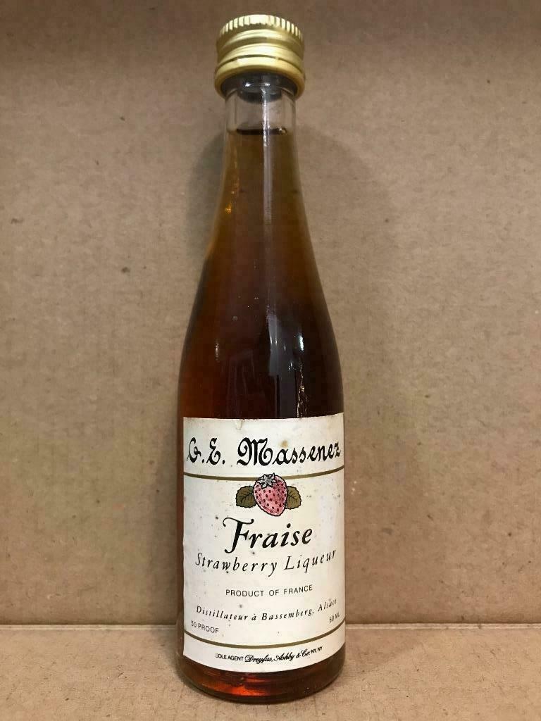 Fraise Massenez - Mignonnette d'alcool - 50ml - France, Enlèvement ou Envoi, Pleine, Utilisé, Autres types