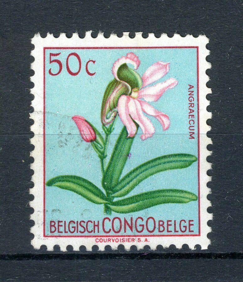 CLOCHE. CONGO 307 estampillé 1952 - Fleurs multicolores, Timbres & Monnaies, Timbres | Europe | Belgique, Enlèvement ou Envoi