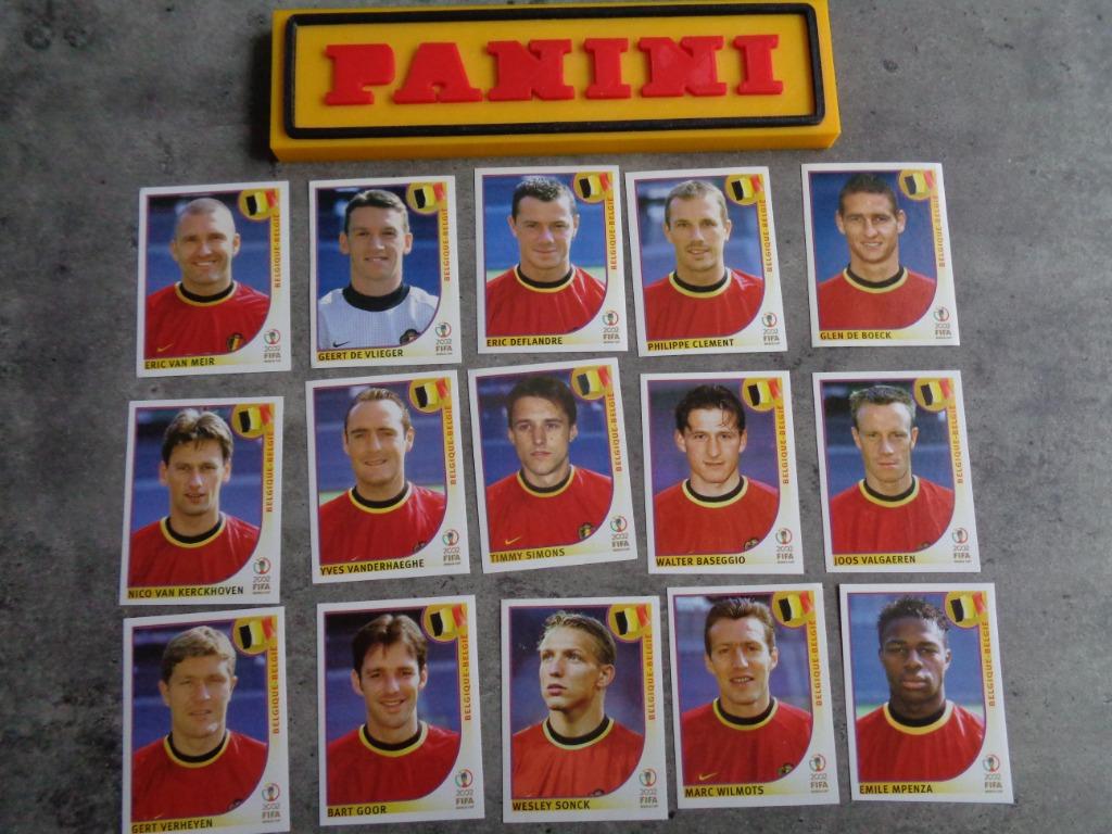 PANINI VOETBAL STICKERS WORLD CUP 2002  15x rode duivels, Verzenden, Nieuw