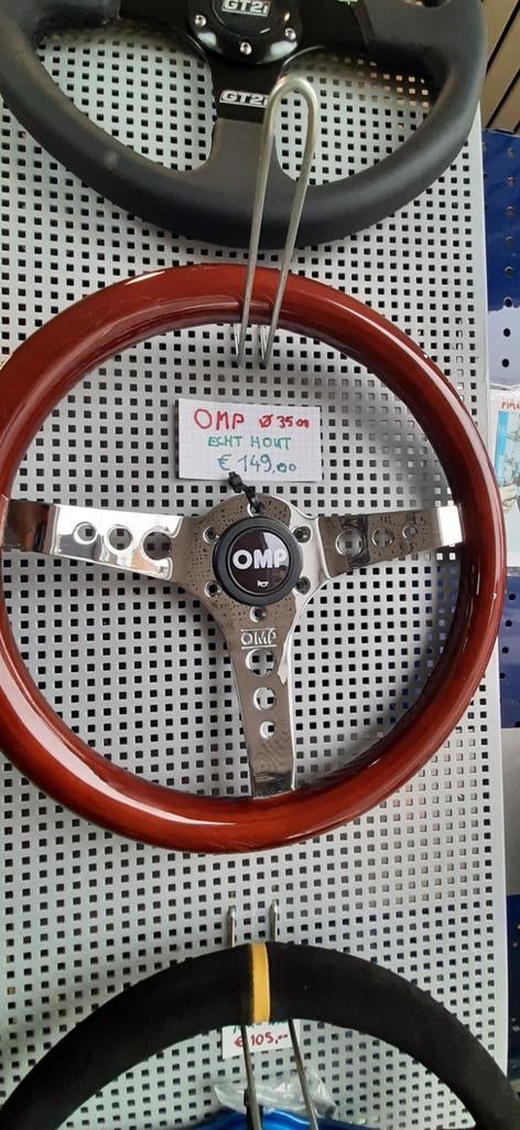 Sportstuur OMP  Echt hout + chroom   35 cm diameter, Enlèvement ou Envoi, Neuf