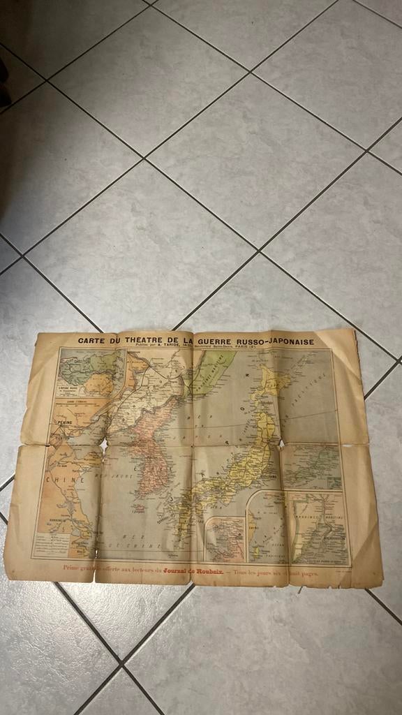 Ancienne carte 1905 guerre Japon Russie