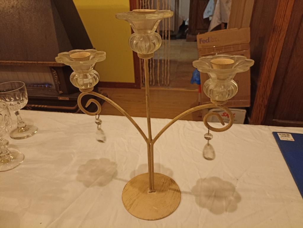 Chandelier, Enlèvement ou Envoi, Beige, Métal, Chandelier
