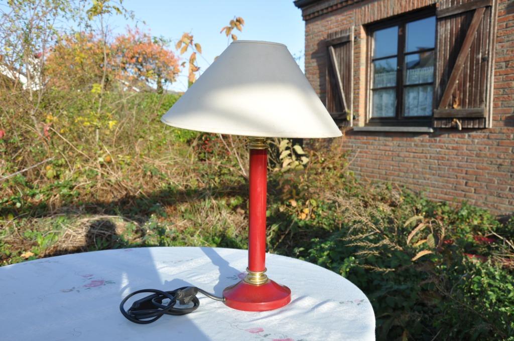 lampe de table  bordeau et dore et beige, Enlèvement ou Envoi
