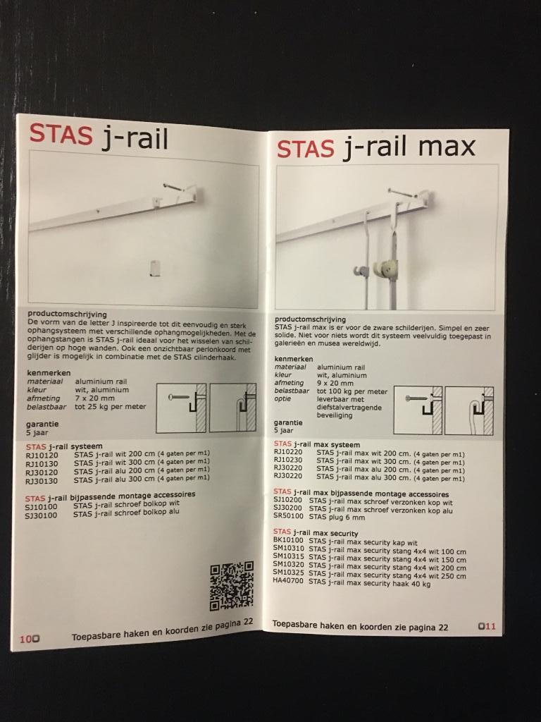 STAS ophangsysteem J-rail wit aluminium (ral 9010), Enlèvement ou Envoi, Comme neuf
