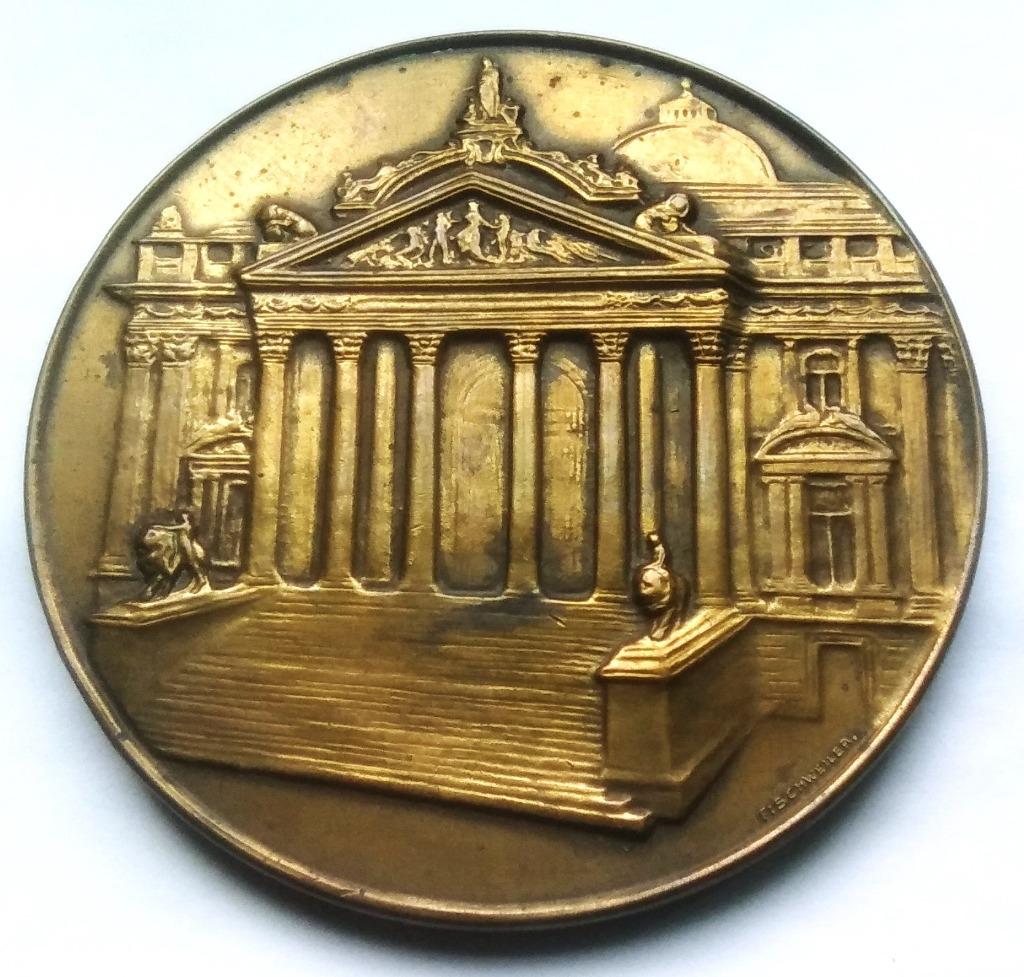 medaille brons fishweiler 150 jaar beurs van brussel, Ophalen of Verzenden, Brons