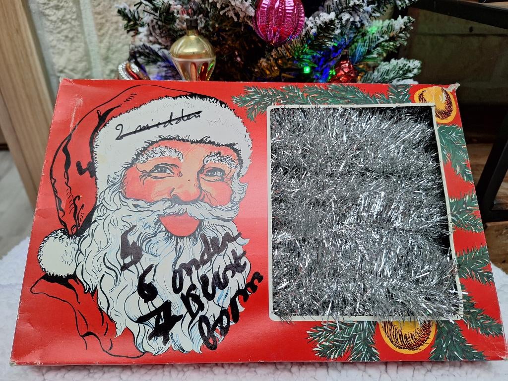 Retro Kerst slinger garland van tinsel in zilver 1950-1960, Diversen, Kerst, Ophalen