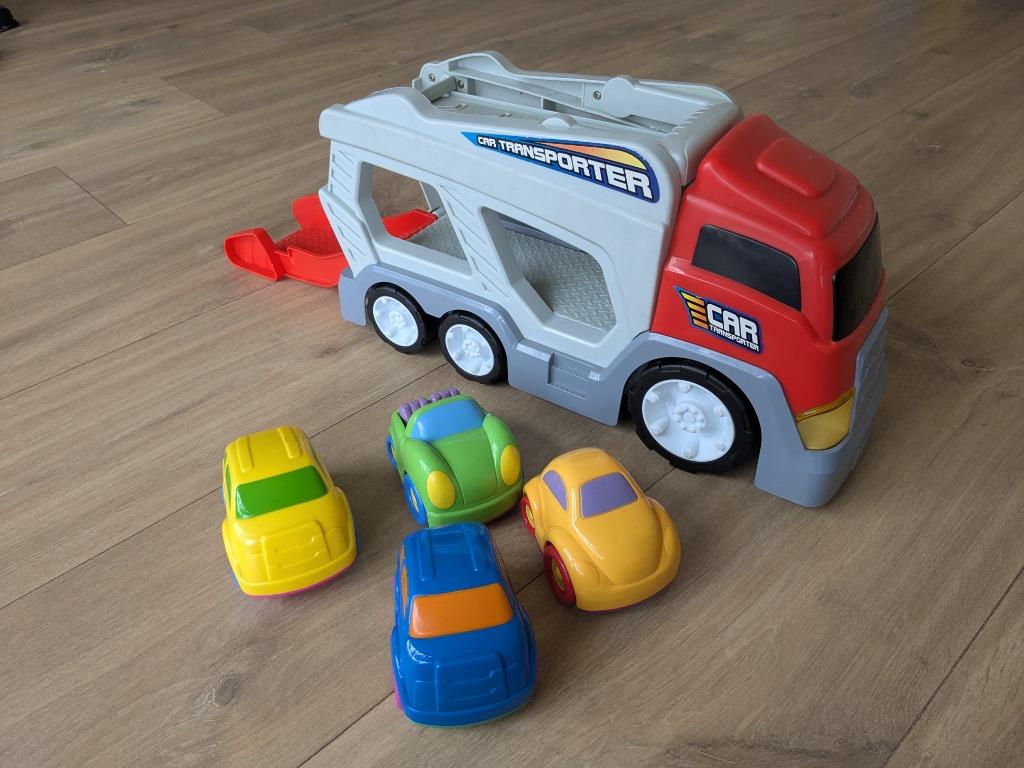 Autotransporter met 4 mini speelgoed auto's, Ophalen, Gebruikt