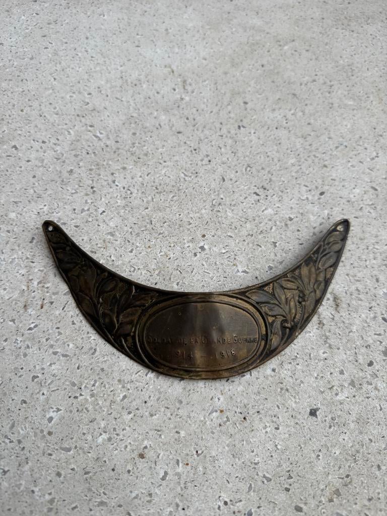 Wo1 Franse helmplaat 1914-1918, Ophalen of Verzenden