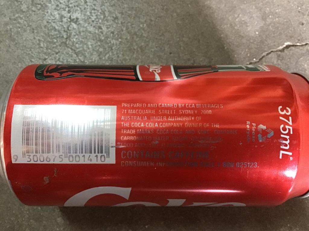 Coca-Cola 1 Australisch blikje, Ophalen of Verzenden, Gebruikt, Verpakking