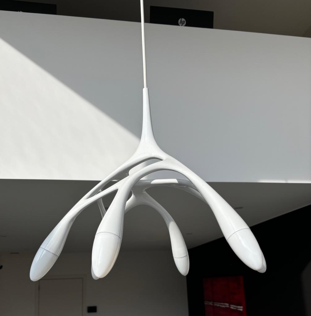 Design pendel wit (6 lampen), Huis en Inrichting, Ophalen, Zo goed als nieuw, Kunststof, Modern