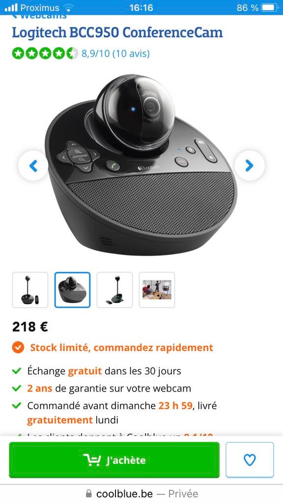 Logitech BCC950 100% NIEUW, Ophalen
