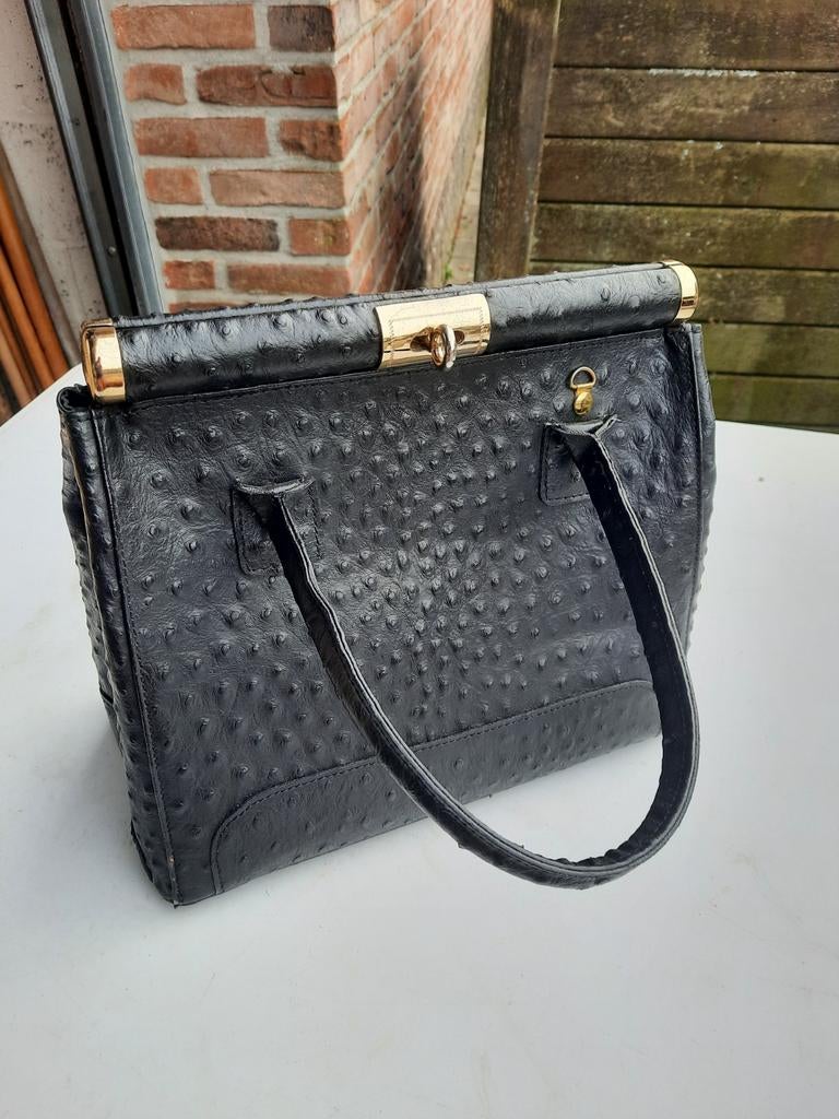 Vintage handtas "Pelle di Giada" Made in Italy, Handtassen en Accessoires, Gebruikt, Zwart, Onbekend, Ophalen of Verzenden