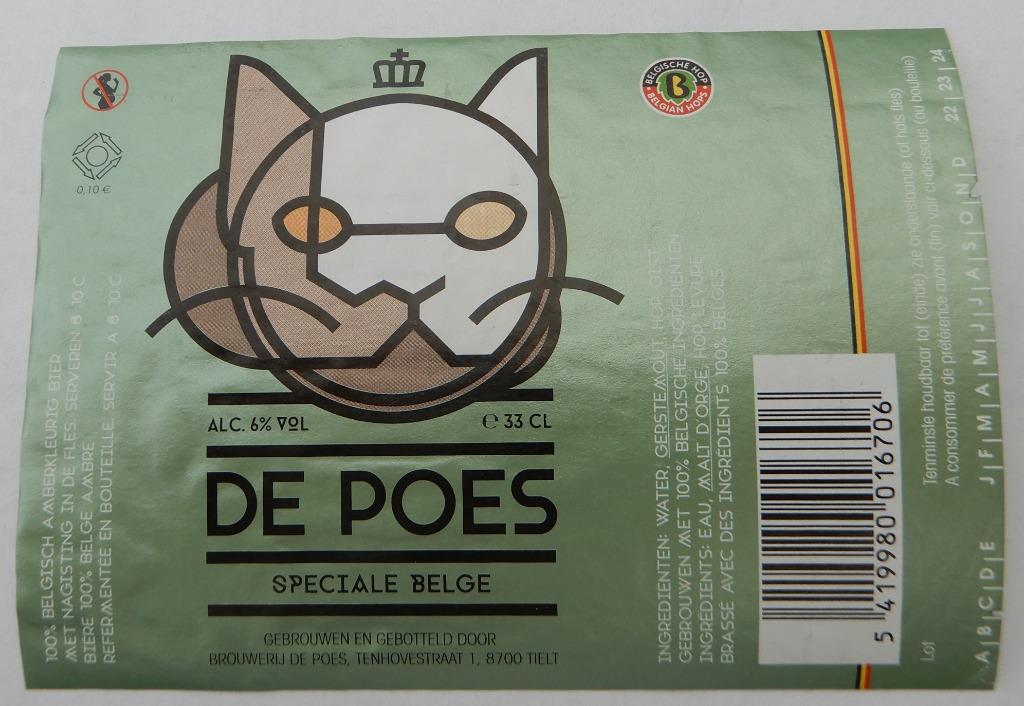 Étiquette de bière Special Belge Brasserie De Poes (11i7), Envoi, Utilisé