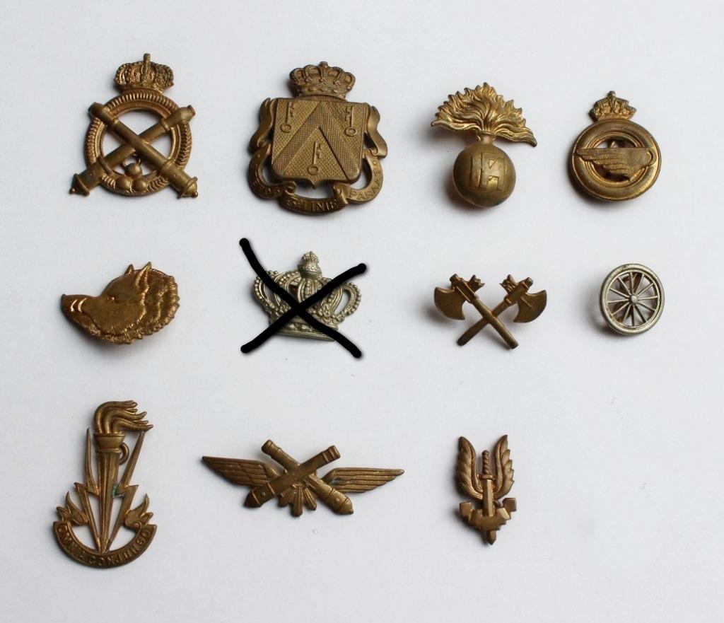 10 emblemen van het leger, Verzamelen, Ophalen of Verzenden, Landmacht, Embleem of Badge