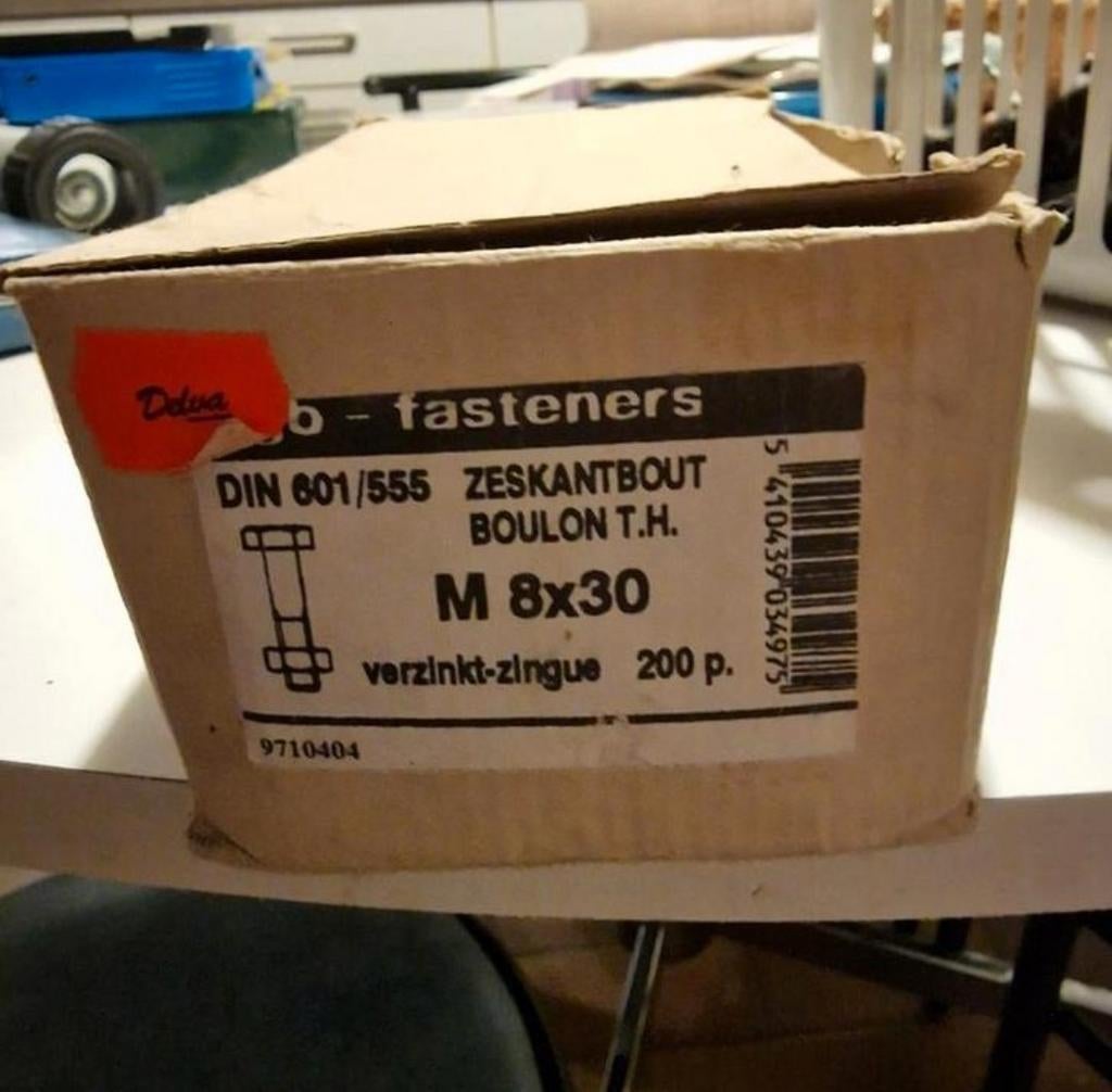 Zeskantbout met moeren 8x30, Enlèvement, Comme neuf