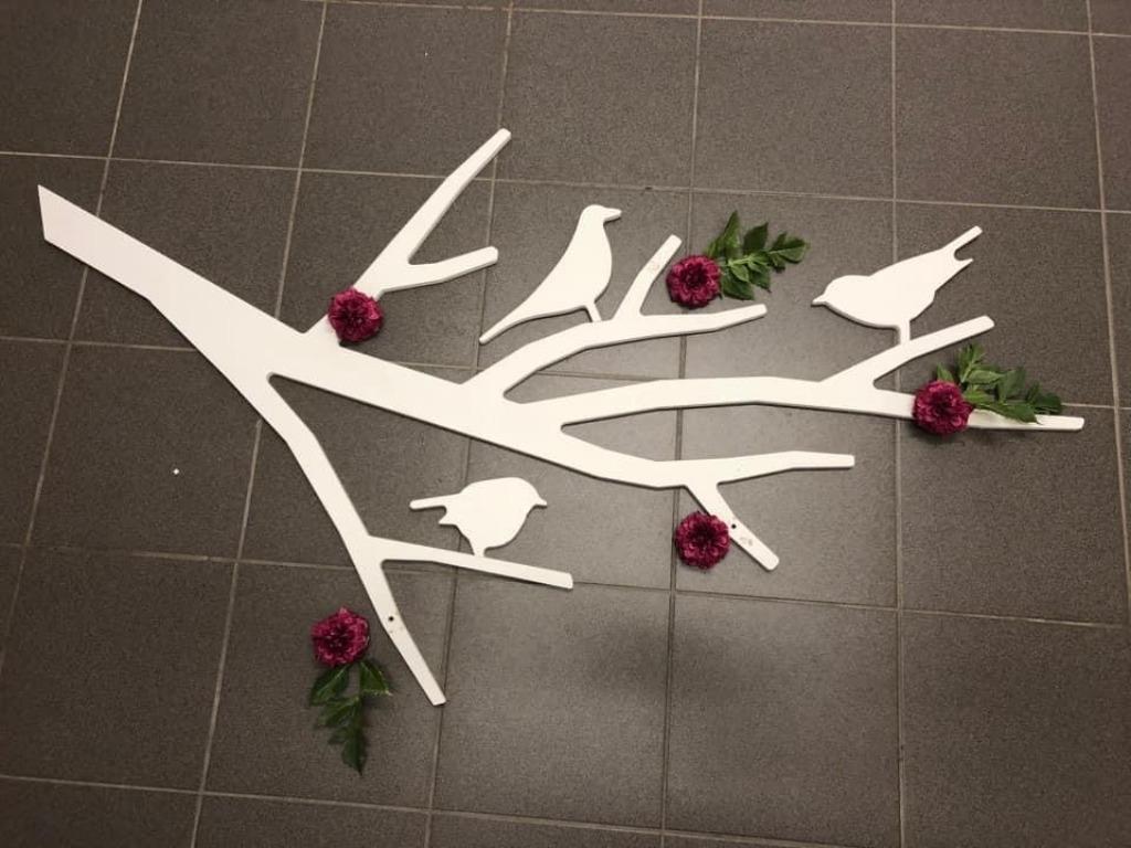 (Muur)decoratie  boom met vogels, Enlèvement, Comme neuf
