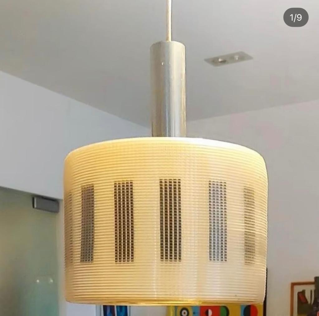 Vintage hanglamp ribbels rotaflex, Huis en Inrichting, Lampen | Hanglampen, Glas, Ophalen of Verzenden