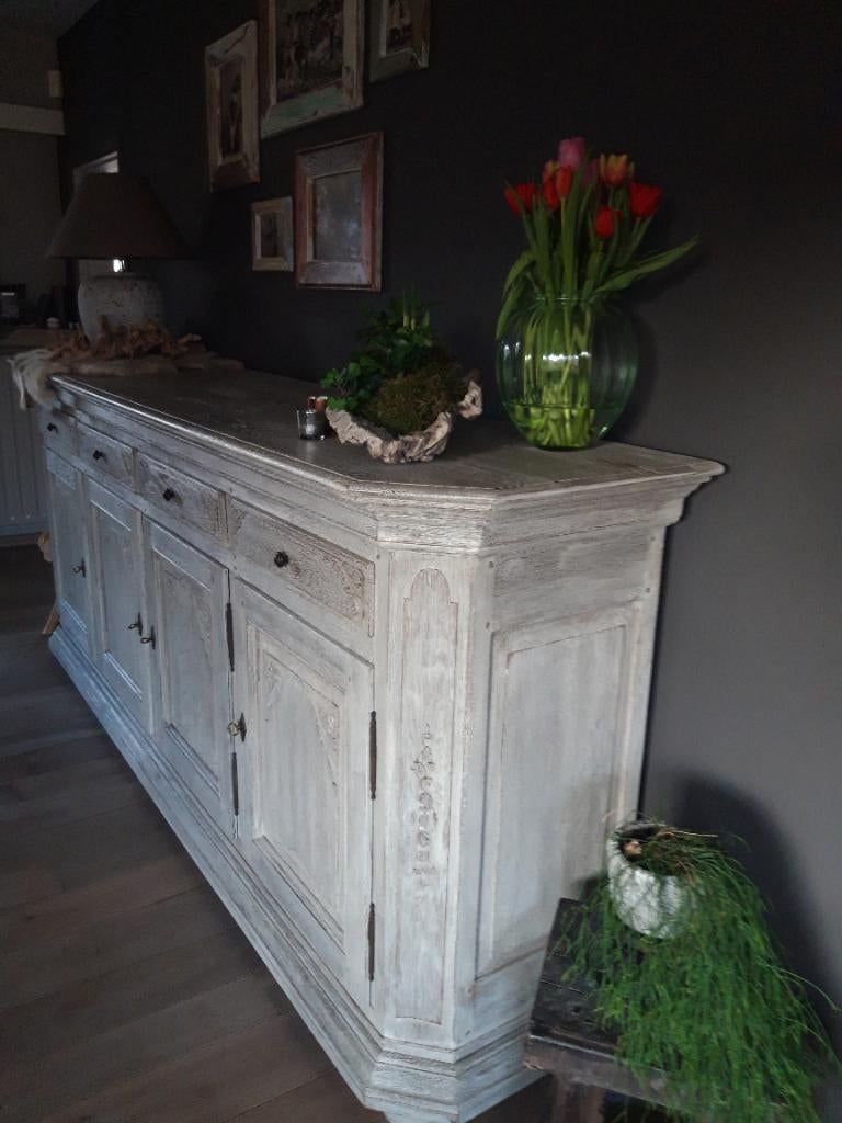 Gezandstraalde Dressoir kast, Huis en Inrichting, Ophalen, Met deur(en), Eikenhout, Zo goed als nieuw