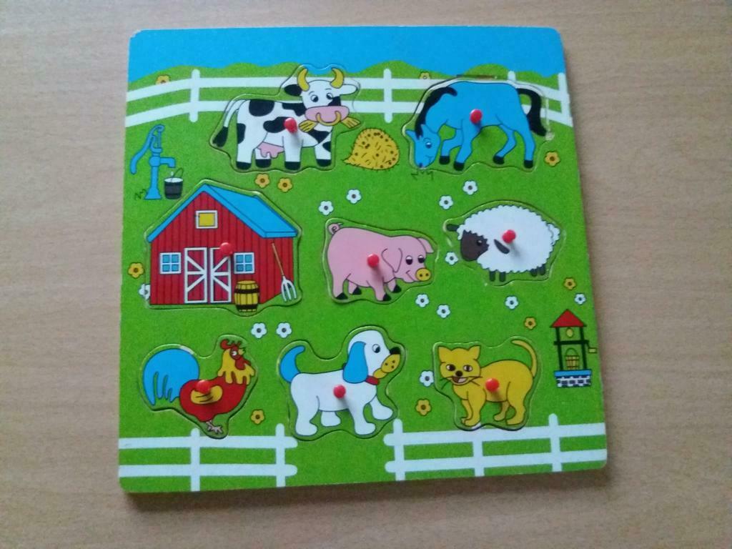 insteekpuzzel boerderijdieren, 2 à 4 ans, Comme neuf, Enlèvement, Moins de 10 pièces