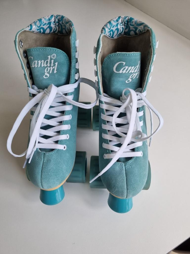 rolschaatsen maat 39 Candi Girl Carlin + bescherming + tas, Sport en Fitness, Skeelers, Zo goed als nieuw, Inline skates 4 wielen