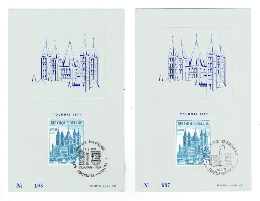 Koppel gelegenheidskaarten met zegel OBP nr 1570 (Post-0077), Ophalen of Verzenden, Overige typen