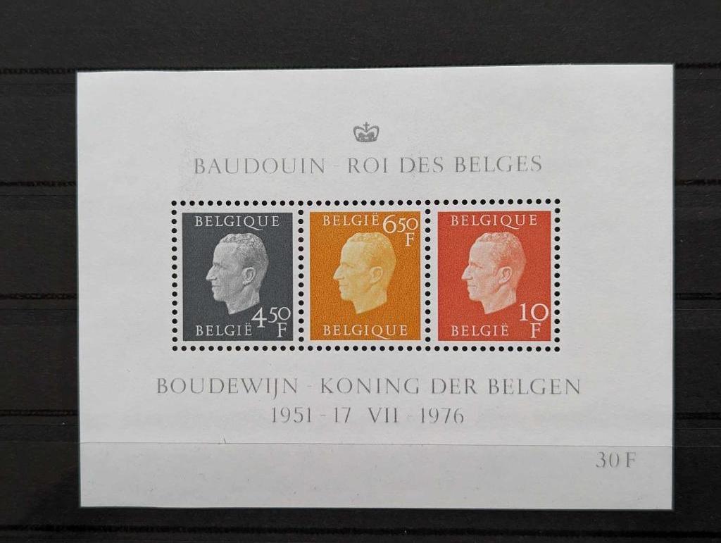 2 postzegelvellen België - 1976 - 25 jaar Koning Boudewijn, Postzegels en Munten, Ophalen of Verzenden, Postfris, Postfris, Koninklijk huis