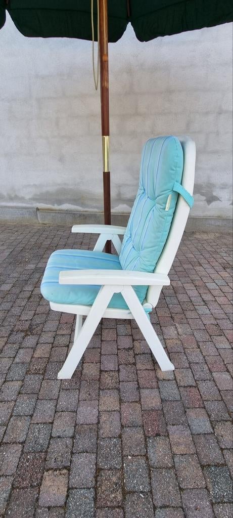 Chaise de jardin réglable avec coussin confortable, Enlèvement, Comme neuf
