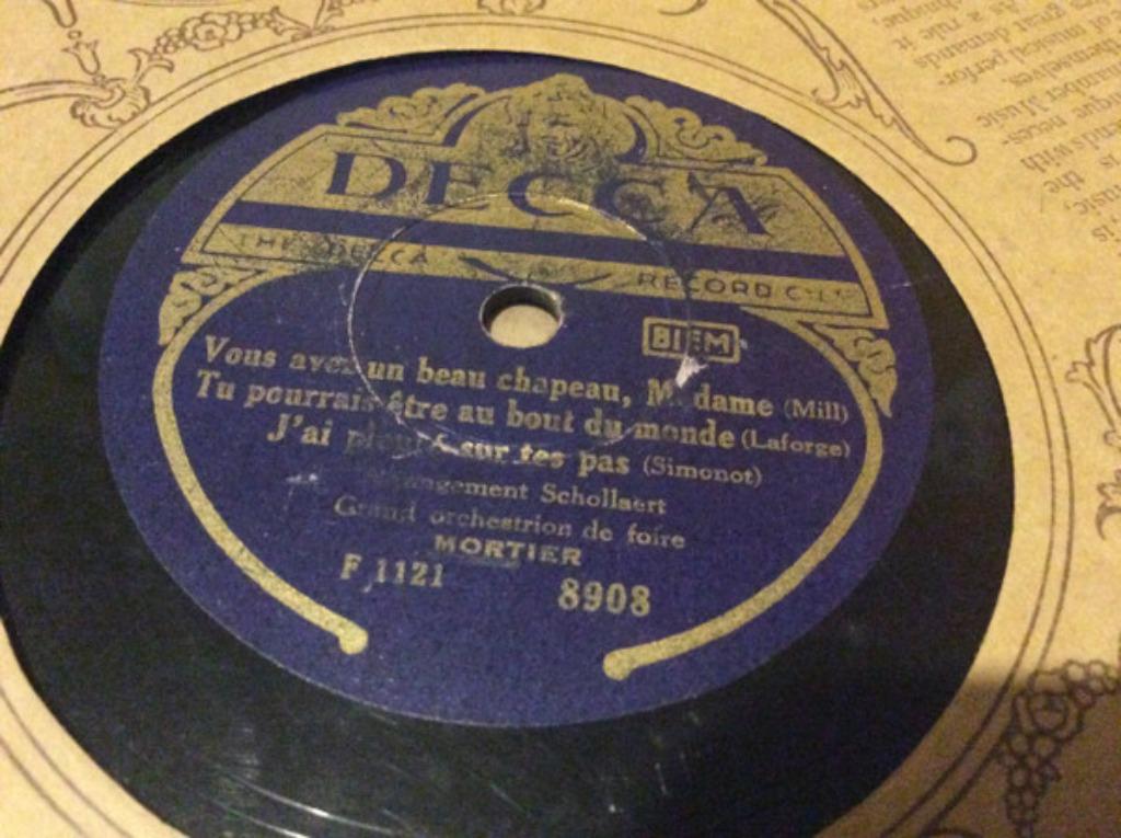GEVRAAGD Grand orchestrion de foire Mortier 78 toeren, Cd's en Dvd's, Ophalen of Verzenden, 10 inch, Overige genres, Single